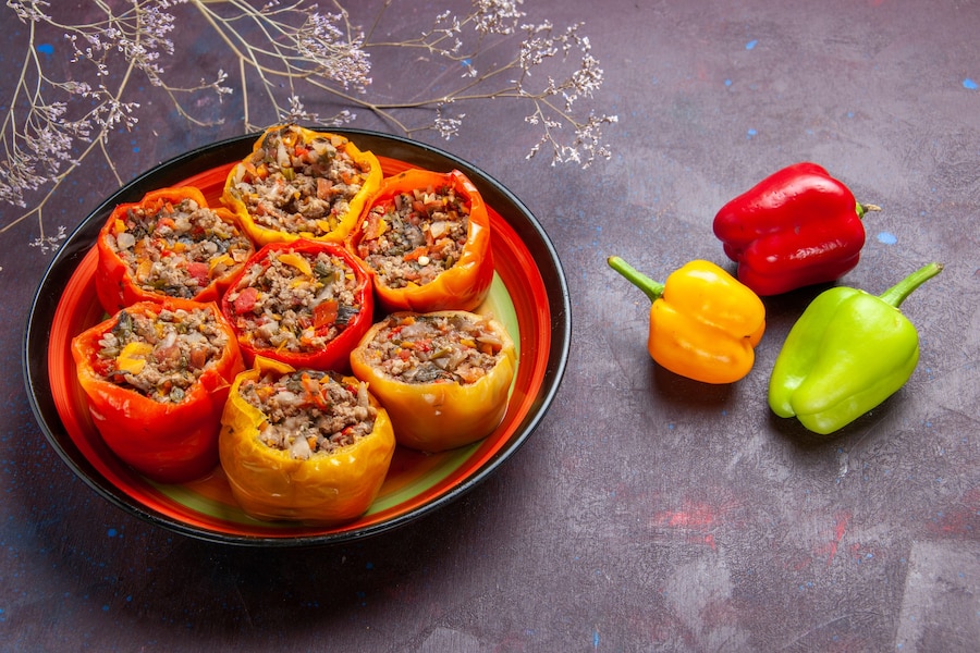 Quinoa and Black Bean Stuffed Bell Peppers